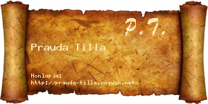 Prauda Tilla névjegykártya